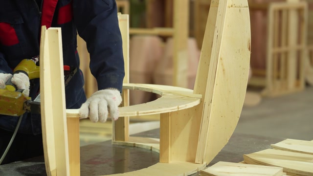 Timber sofa frame assembly during GlobeWest's China manufacturing project